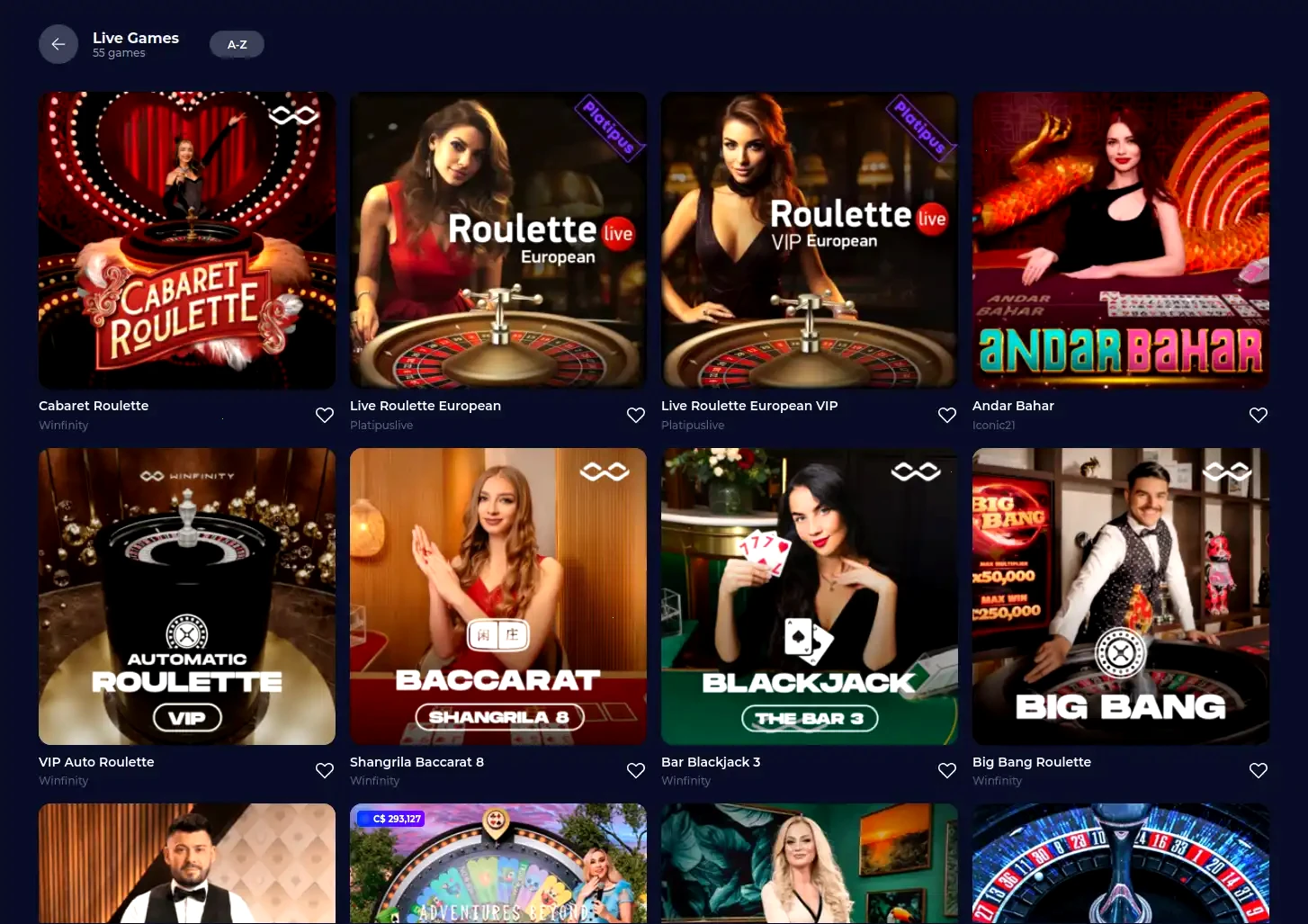 Interfaccia mobile dell'app Alpino Casino su smartphone